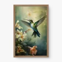 Quadro Decorativo Flor e o Beija-Flor – Arte Natural e Poética