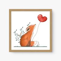 Quadro Decorativo Love Fox – Arte Delicada e Moderna