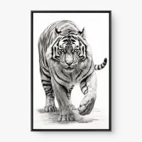 Quadro Decorativo Tigre em Desenho – Arte Moderna Selvagem