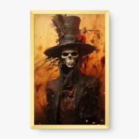 Quadro Decorativo Caveira Macabra – Arte Sombria e Contemporânea