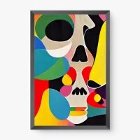 Quadro Decorativo Caveira Abstrata – Arte Contemporânea e Simbólica