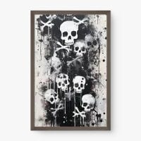Quadro Decorativo Crânios Aquarela - Quadros de caveiras Quadro Decorativo Crânios Aquarela - Quadros de caveiras