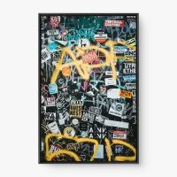 Quadro Decorativo Street Art I – colagem urbana moderna
