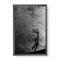 Quadro Decorativo Quadras P&B – Arte Esportiva Moderna