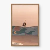 Quadro Decorativo Skate à Beira-Mar – Arte Urbana e Praia