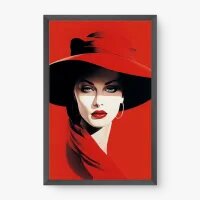 Quadro Decorativo Dama de Vermelho - Quadros de fashions Quadro Decorativo Dama de Vermelho - Quadros de fashions