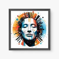 Quadro Decorativo Face Colorida – Arte Geométrica Contemporânea