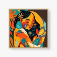 Quadro Decorativo Abraço Fraternal – Arte Figurativa Emocional