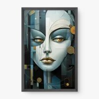 Quadro Decorativo Face Geométrica – Arte Figurativa Moderna