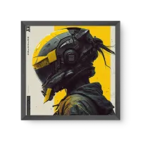 Quadro Decorativo Motoqueiro Tech – Arte Futurista e Cyberpunk