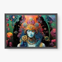 Quadro Decorativo Xamã Robótica – Arte Futurista e Surreal