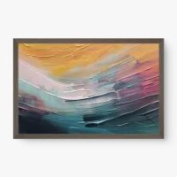 Quadro Decorativo Abstrato Ondas Coloridas I – Pintura Abstrata em Ondas
