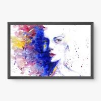 Quadro Decorativo Rosto Aquarela – Arte Contemporânea e Colorida