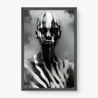 Quadro Decorativo Marcada – Arte Conceitual Minimalista em Preto e Branco