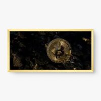 Quadro Decorativo Bitcoin em Mármore - Quadros de finanças
