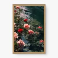 Quadro Decorativo Rosas no Rio - Quadros de flores
