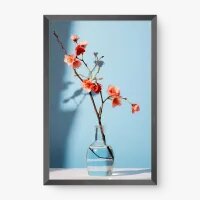 Quadro Decorativo Vaso de Cerejeira - Quadros de flores Quadro Decorativo Vaso de Cerejeira - Quadros de flores