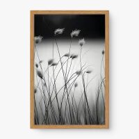 Quadro Decorativo Folhagem de Campo P&B - Quadros de flores Quadro Decorativo Folhagem de Campo P&B - Quadros de flores