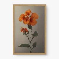 Quadro Decorativo Hibiscos Laranja - Quadros de flores Quadro Decorativo Hibiscos Laranja - Quadros de flores