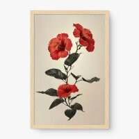 Quadro Decorativo Hibiscos Vermelhos – Arte Floral Moderna