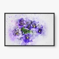 Quadro Decorativo Amor-perfeito Aquarela - Quadros de flores Quadro Decorativo Amor-perfeito Aquarela - Quadros de flores