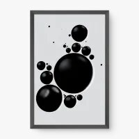 Quadro Decorativo Bolhas Pretas - Quadros minimalistas Quadro Decorativo Bolhas Pretas - Quadros minimalistas