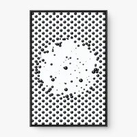 Quadro Decorativo Campo Minado – Arte Minimalista em Preto e Branco