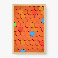 Quadro Decorativo Telhado – Arte Minimalista com Telhas Coloridas