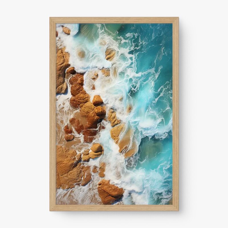 Quadro Decorativo Mar Bravo I – Ondas e Rochas