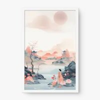 Quadro Decorativo Japonesa no Lago - Quadros orientais Quadro Decorativo Japonesa no Lago - Quadros orientais