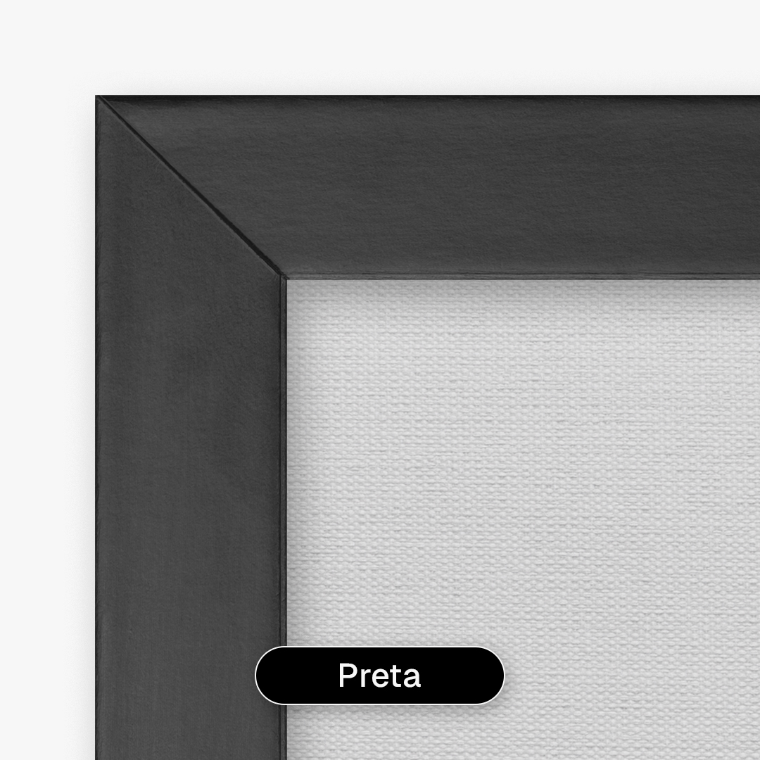 Quadro decorativo com moldura estilo caixa preta, oferecendo profundidade e acabamento clean e contemporâneo